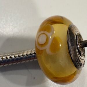 Pandora Yellow Flower For You Murano Glass Charm